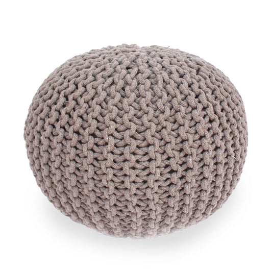 Moro Knitted Round Pouf With Pumpkin Shape