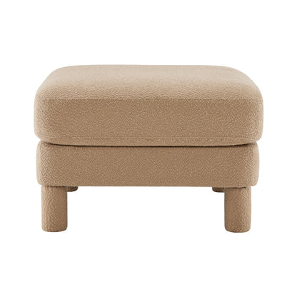 Coffee Ottoman with Boucle Fabric