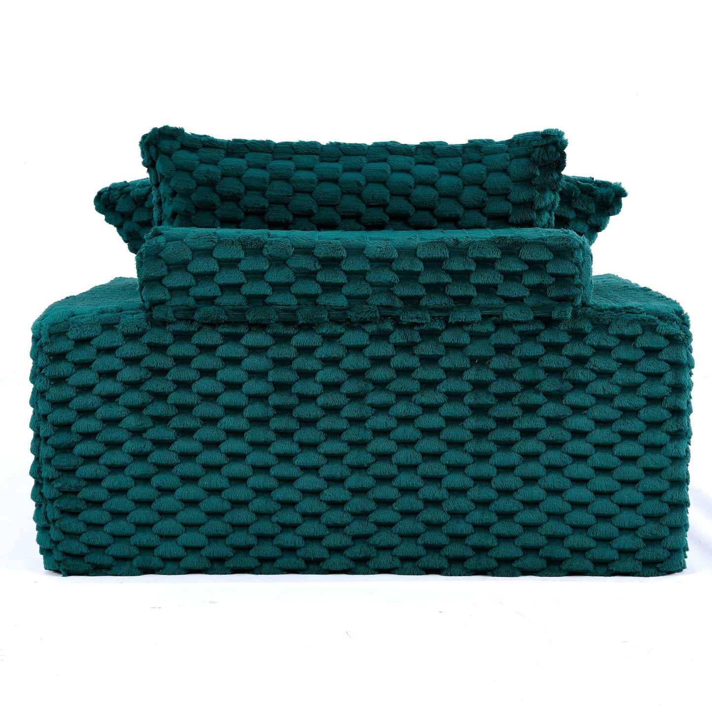Comfort Bearing Sofa With 2 Pillows And 1 Backrest - Green