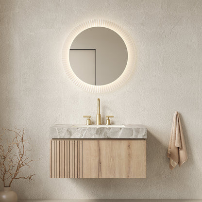 MURI 36" Bathroom Vanity & Sink, Floating Plywood Storage Cabinet with Drawer & Door