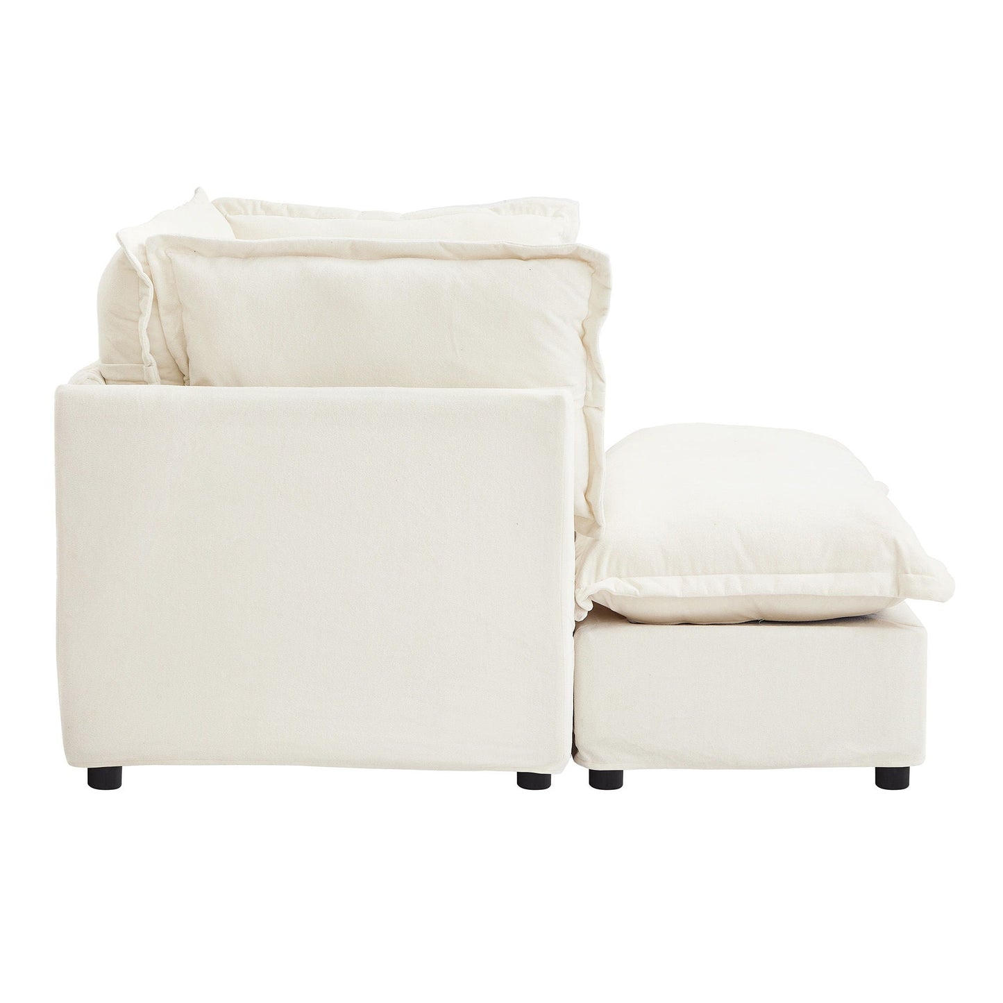 Modern Armchair Sofa With Movable Ottoman