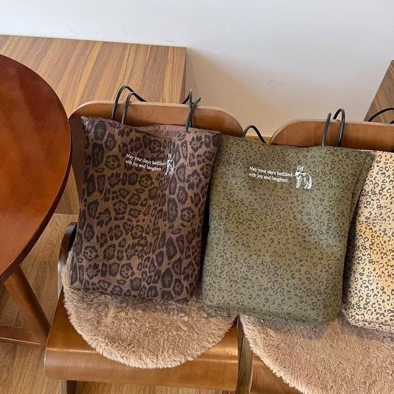 Leopard-print Shoulder Bag Large-capacity Bucket Bag