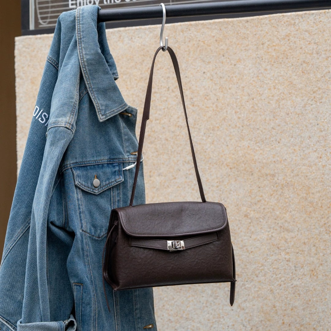 First-layer Vegetable-tanned Cowhide Kelly Bag 2026 New Small Square Bag, Retro Commuter Bag, Large Capacity Crossbody And Shoulder Bag For Women