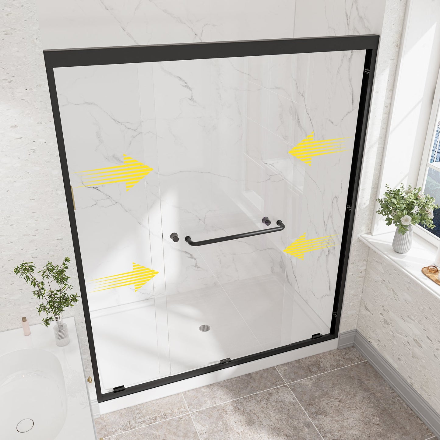 55"-60" W x 72" H Matte Shower Door