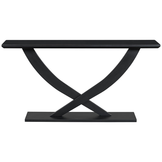 Console Table With Cross Leg Base and Reinforced Support Plate