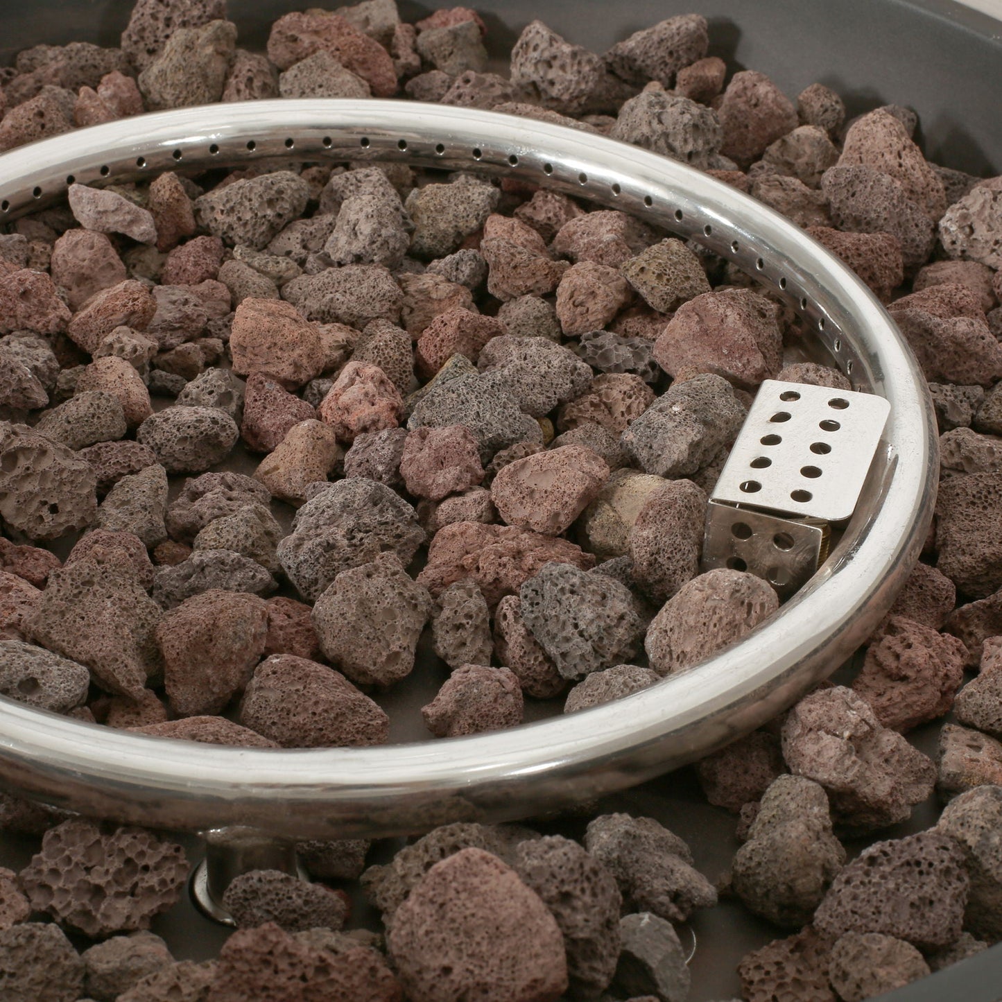 Modern Lightweight Concrete Outdoor Circular Fire Pit 50,000 BTU