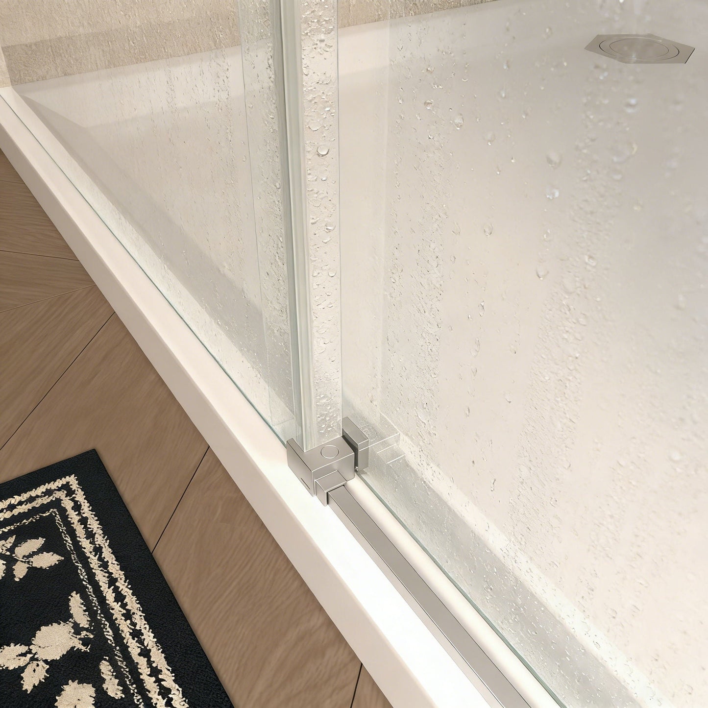 Frameless Single Sliding Shower Door With Handle