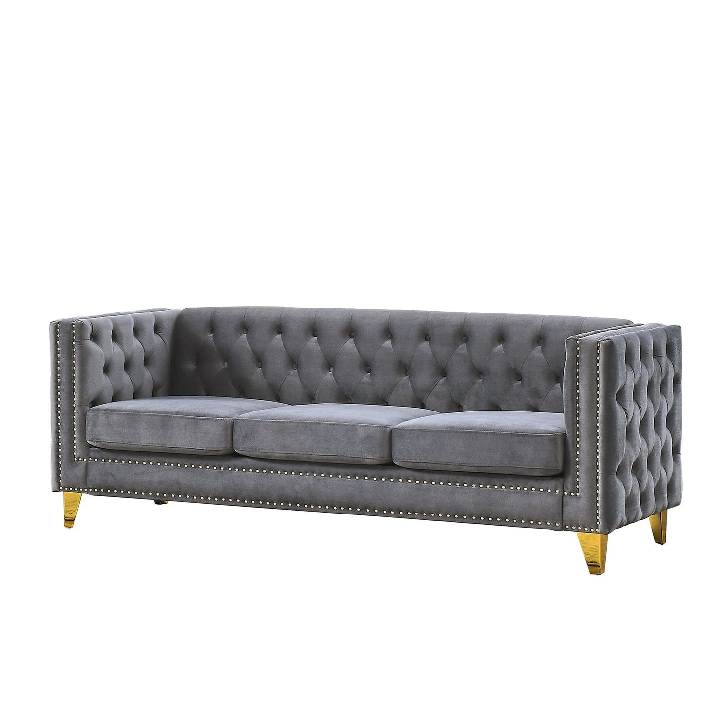 Upholstered Couch Sofa With Button Tufting For Living Room