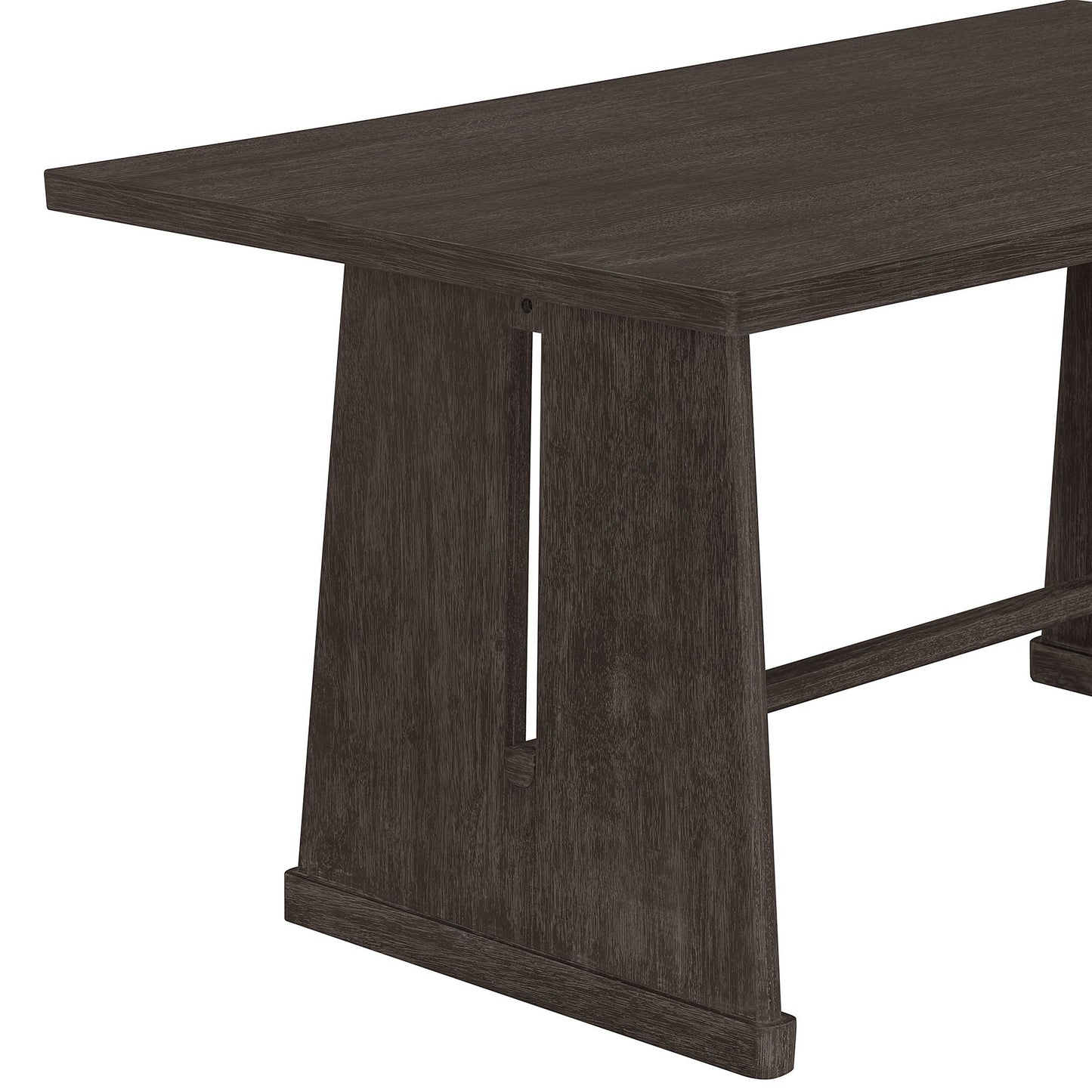 Dining Set With Rectangular Table, 4 Upholstered Chairs & 1 Padded Bench