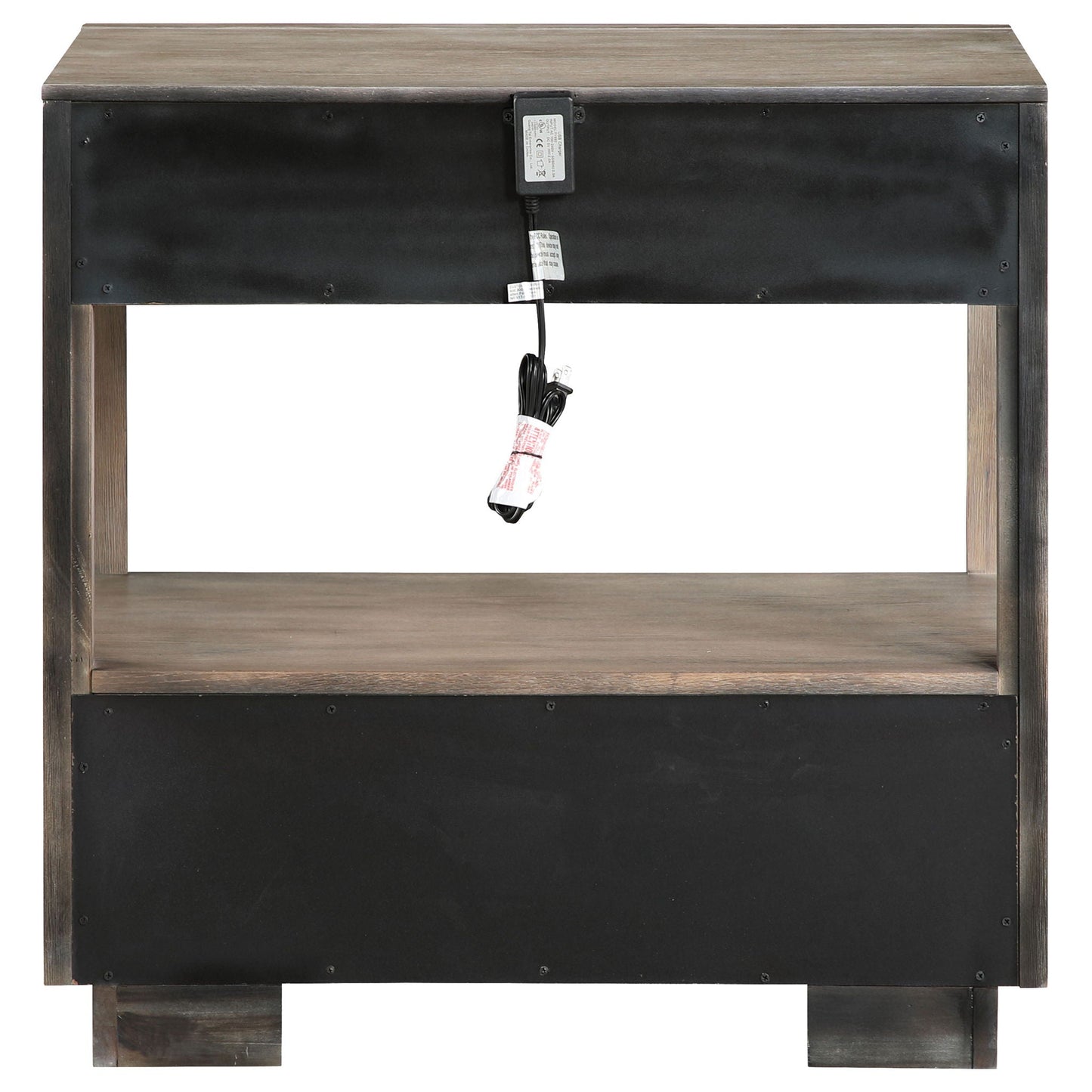 Prescott - 2 Drawers Nightstand With Open Shelf - Taupe