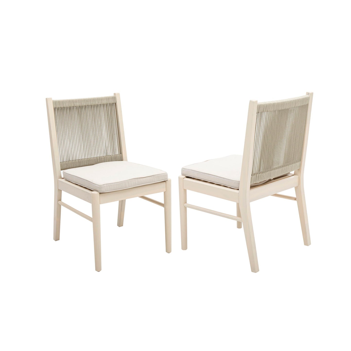 Cordoba Dining Chair Set of 2 - Comfortable Armless Beige Chairs