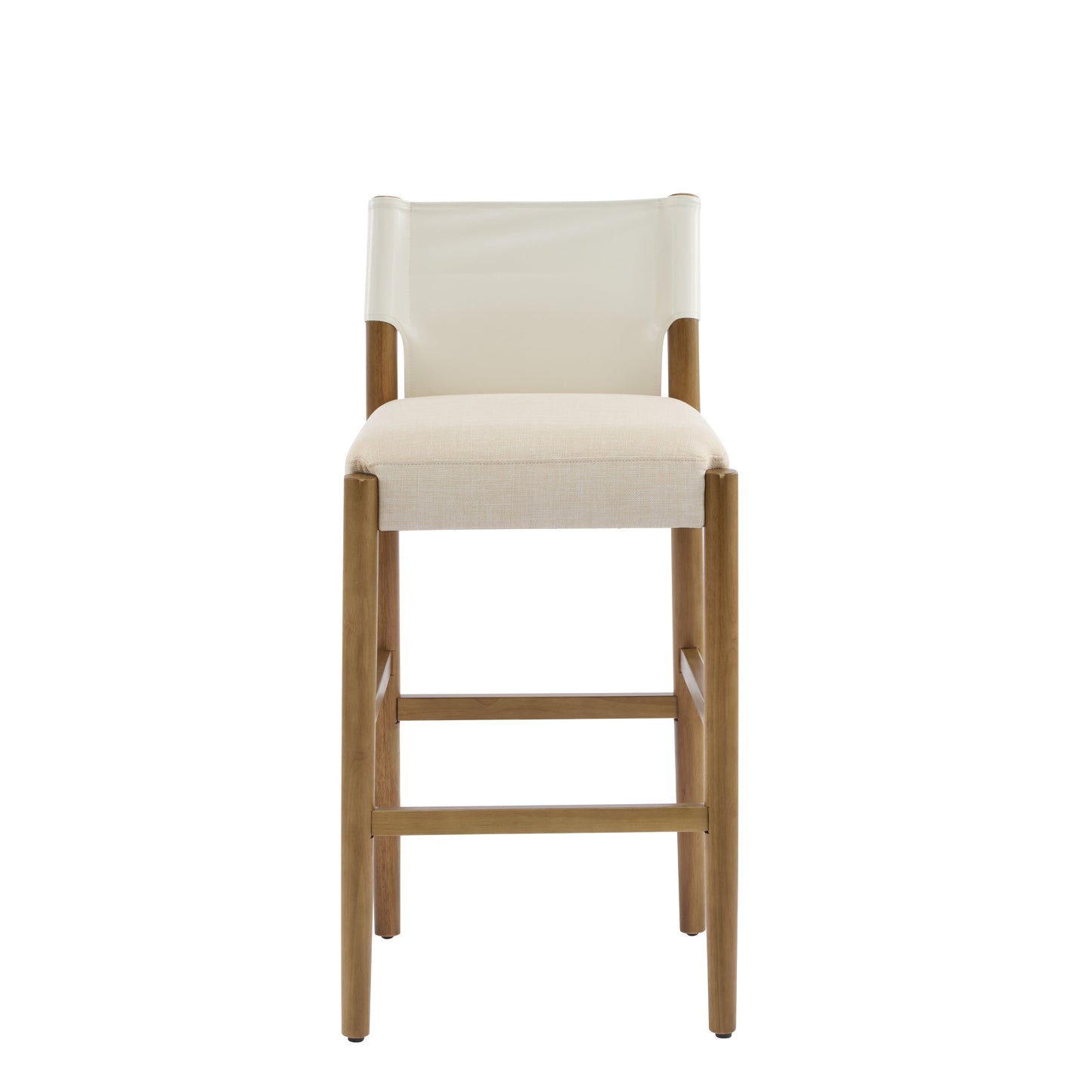 28.5'' Modern Solid Wood Bar Stool with Polyester Cushion - Set of 2