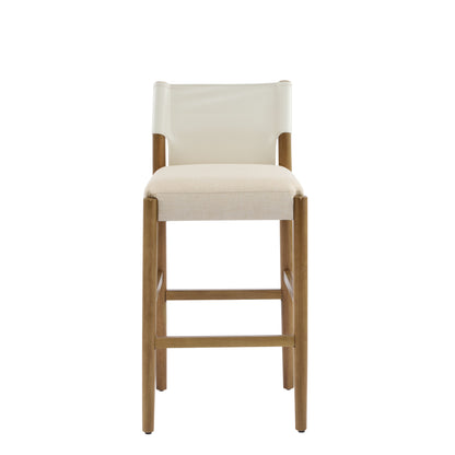 28.5'' Modern Solid Wood Bar Stool with Polyester Cushion - Set of 2