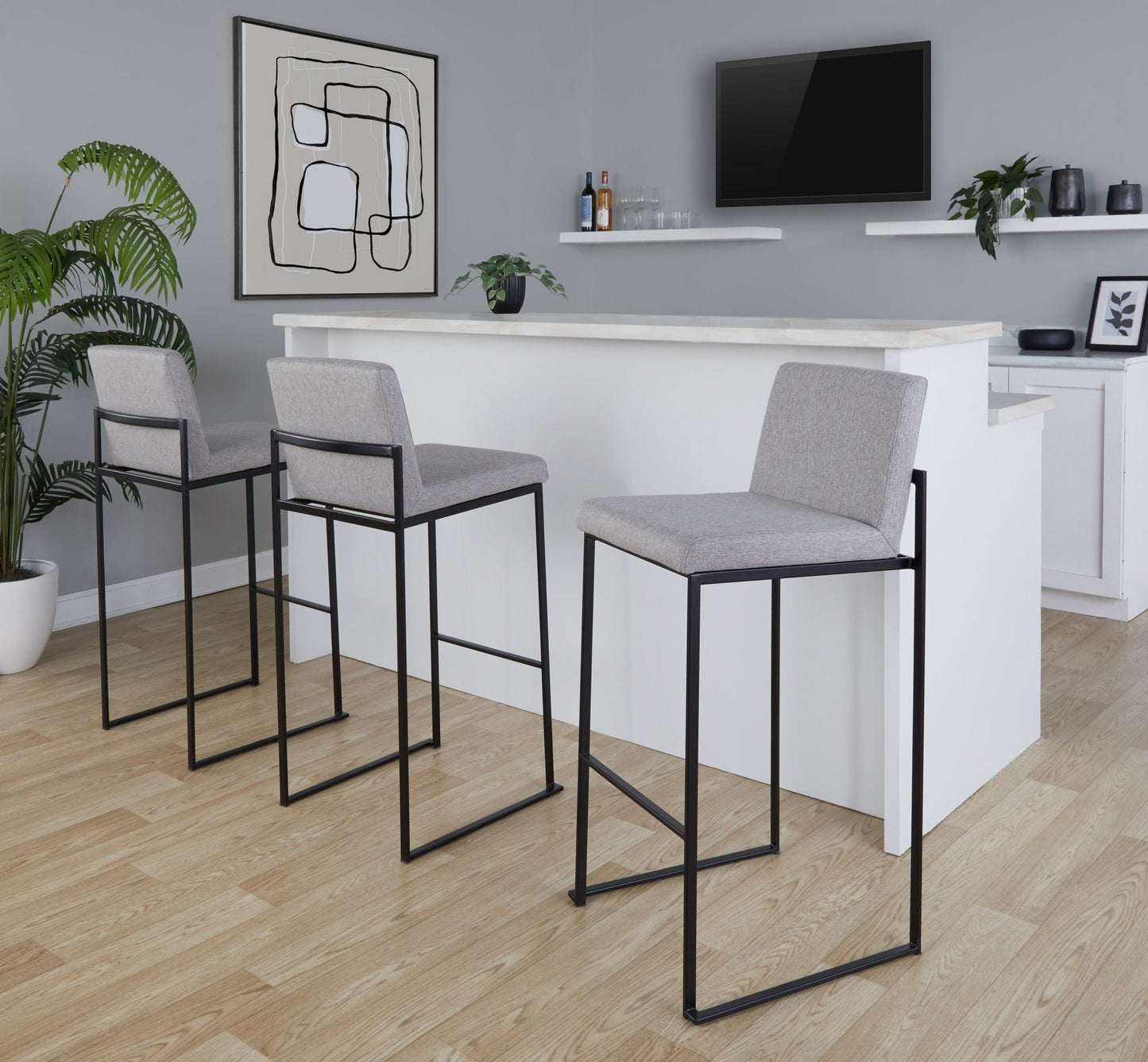Fuji - Contemporary High Back Barstool Elegant Design