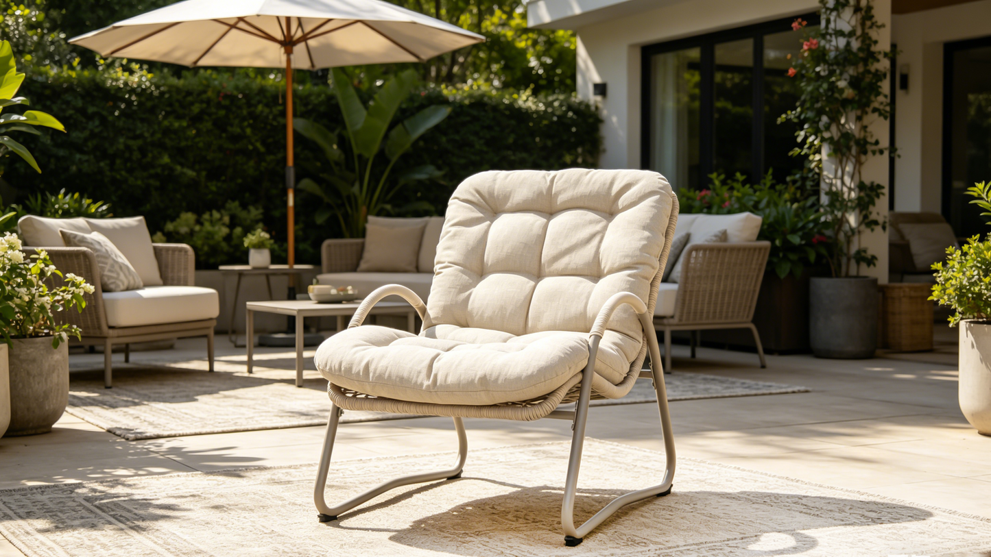 Outdoor Iron Framed Wicker 3-Piece Patio Set