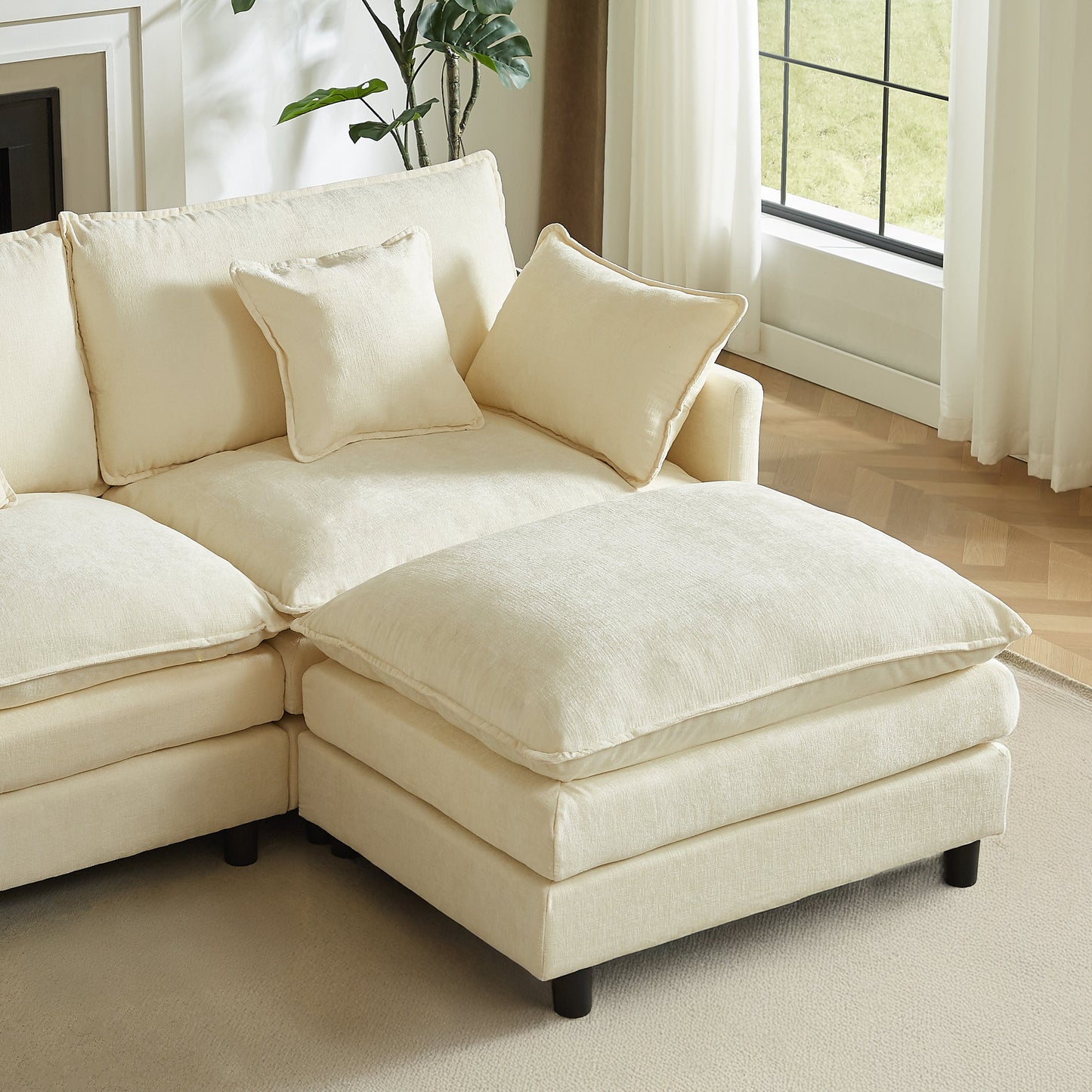 Modular Sectional Sofa, 110 Inch L-Shaped Couch Set for Living Room
