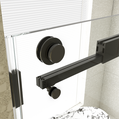 56-60"W x 76"H Frameless Double Sliding Soft-Close Shower Door