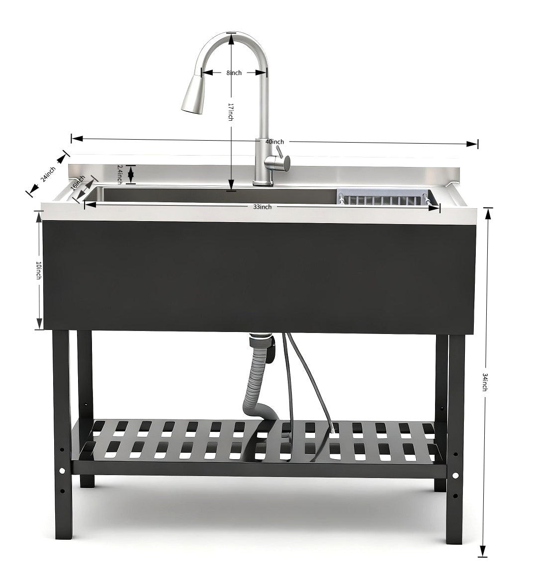 Stainless Steel Utility Sink, Freestanding Sink