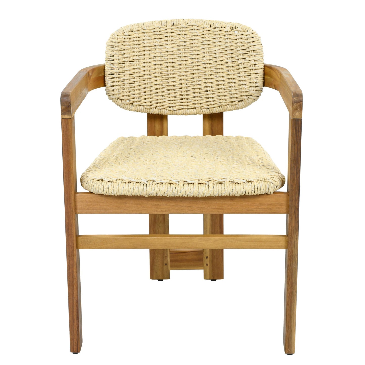 Outdoor Accent Armchairs For Patio (Set of 2) - Natural / Teak