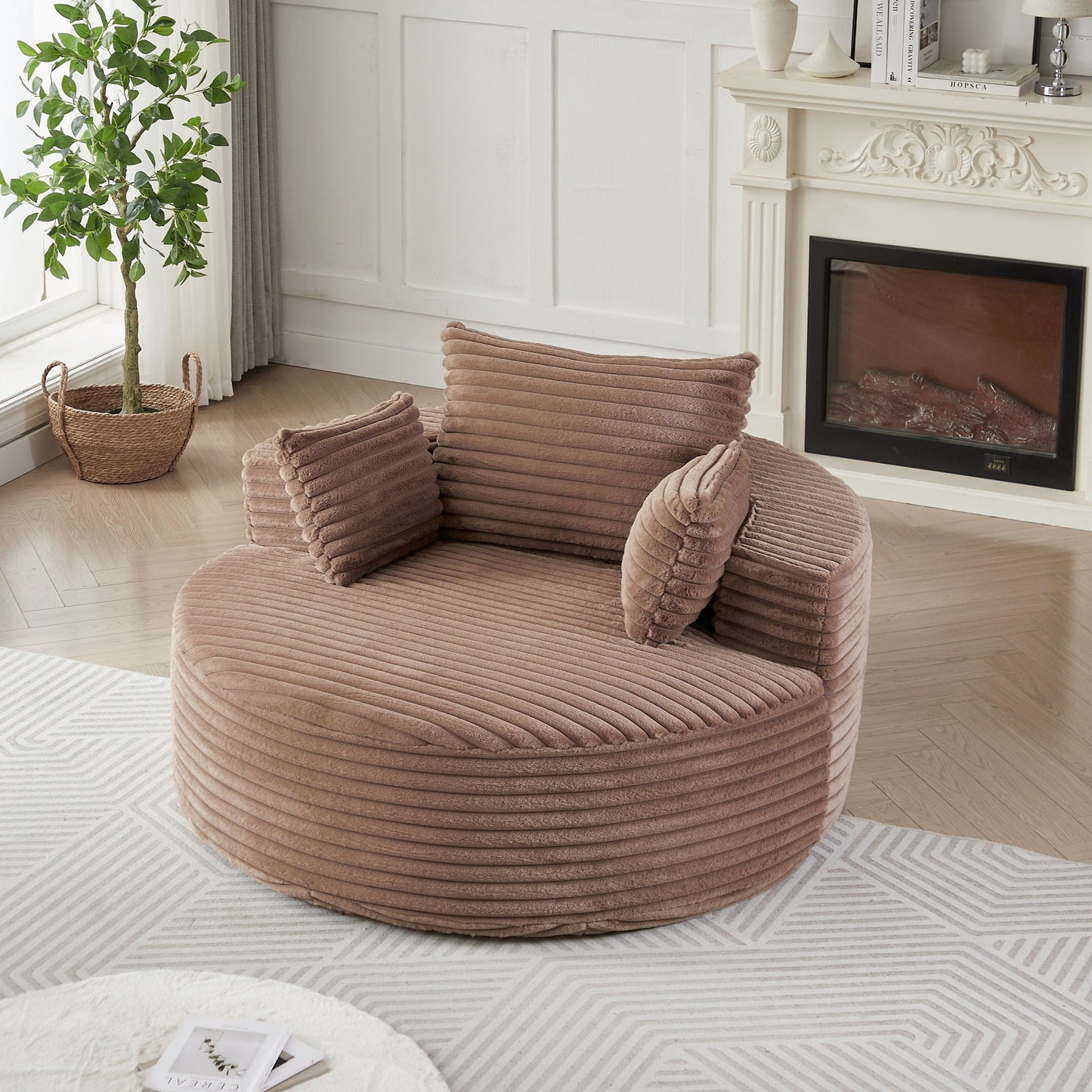 Modern Single Sofa With Backrest Pillow For Living Room