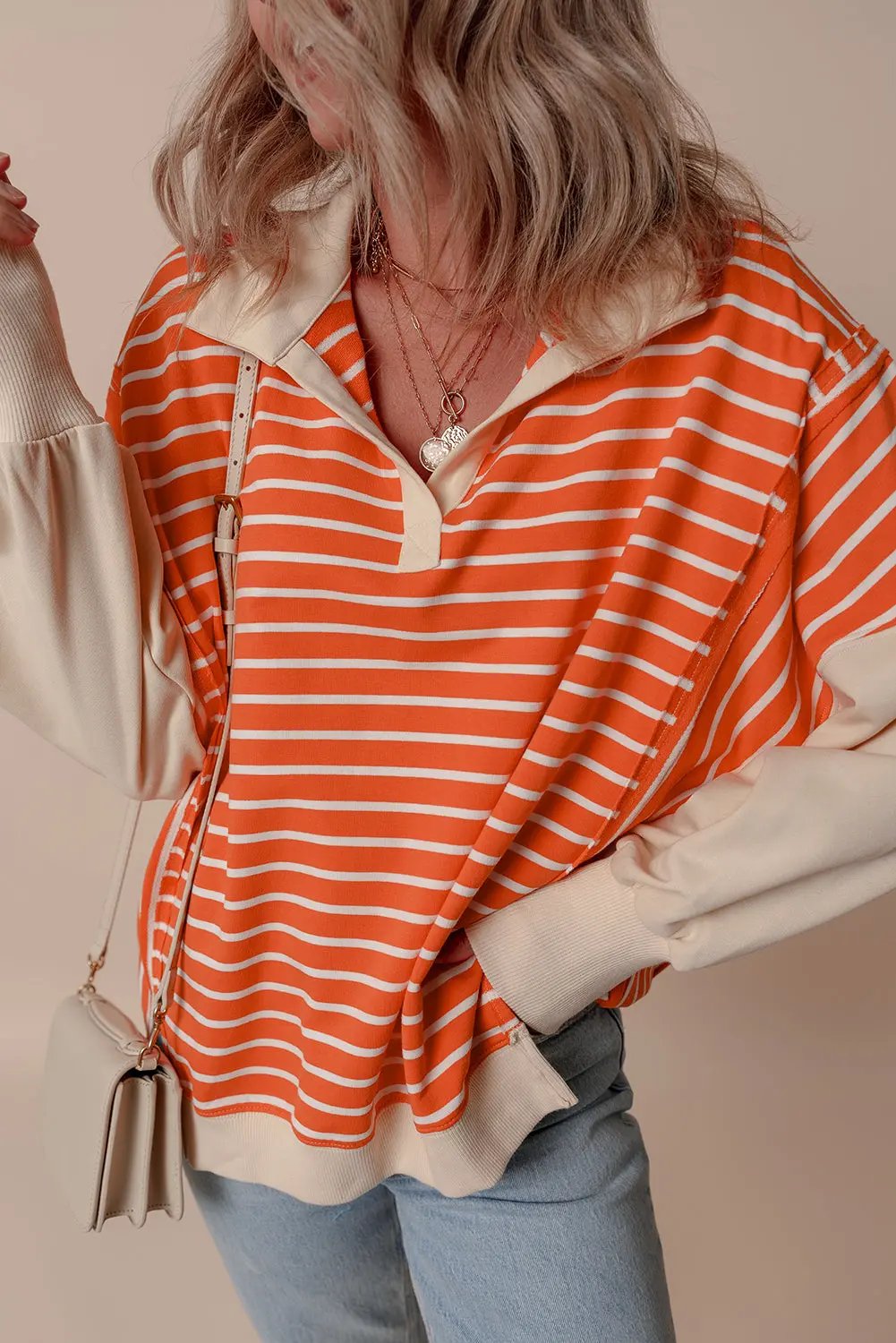 Women's Pullover Sweatshirt Women's Pullover - Color Block Striped - Casual Daily Sweatshirt