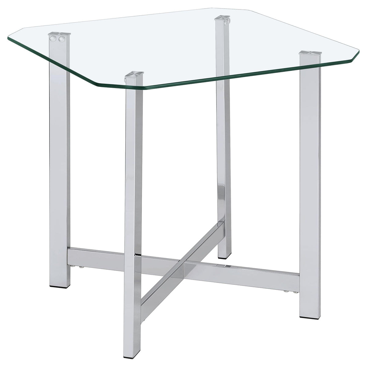 Cronin 3-piece Tempered Glass Top Coffee Table Set Chrome