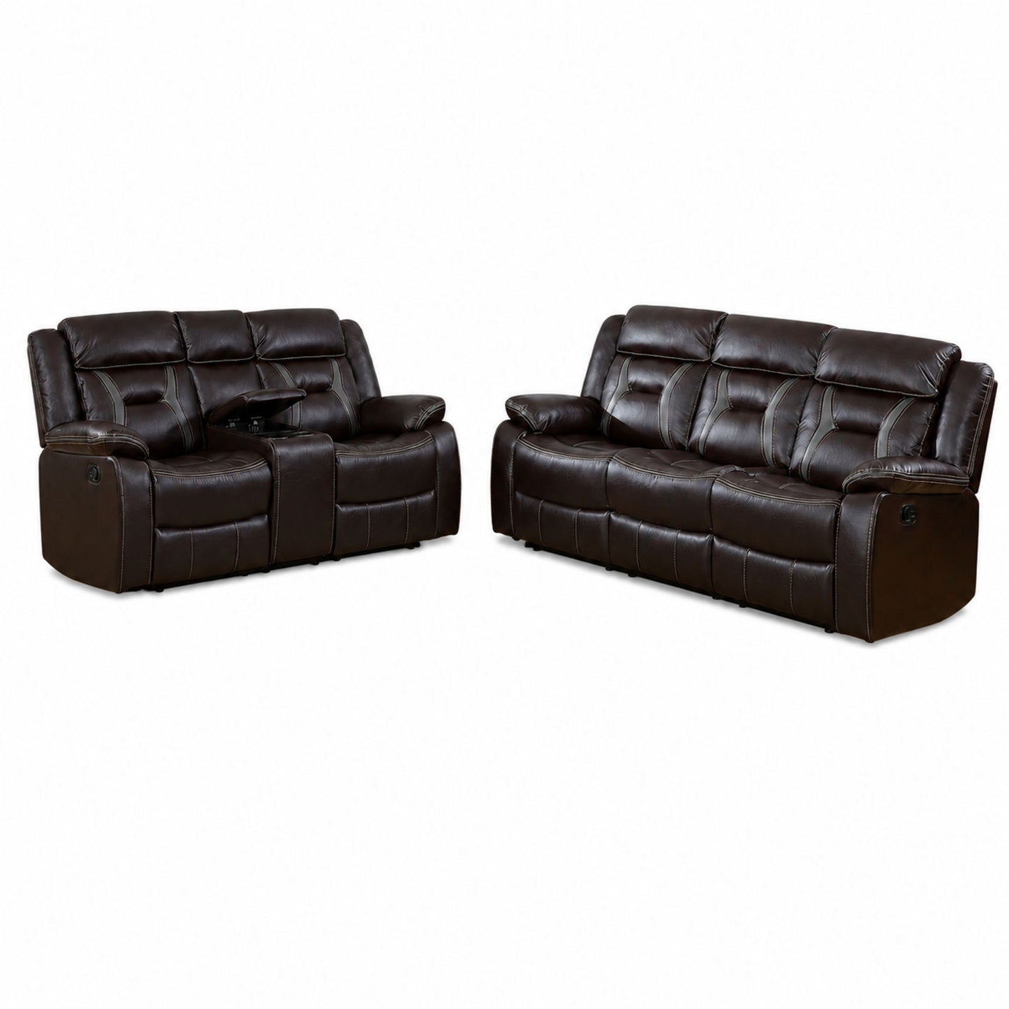 Living Room Set With Pillow Armrest And Tufted Backrest