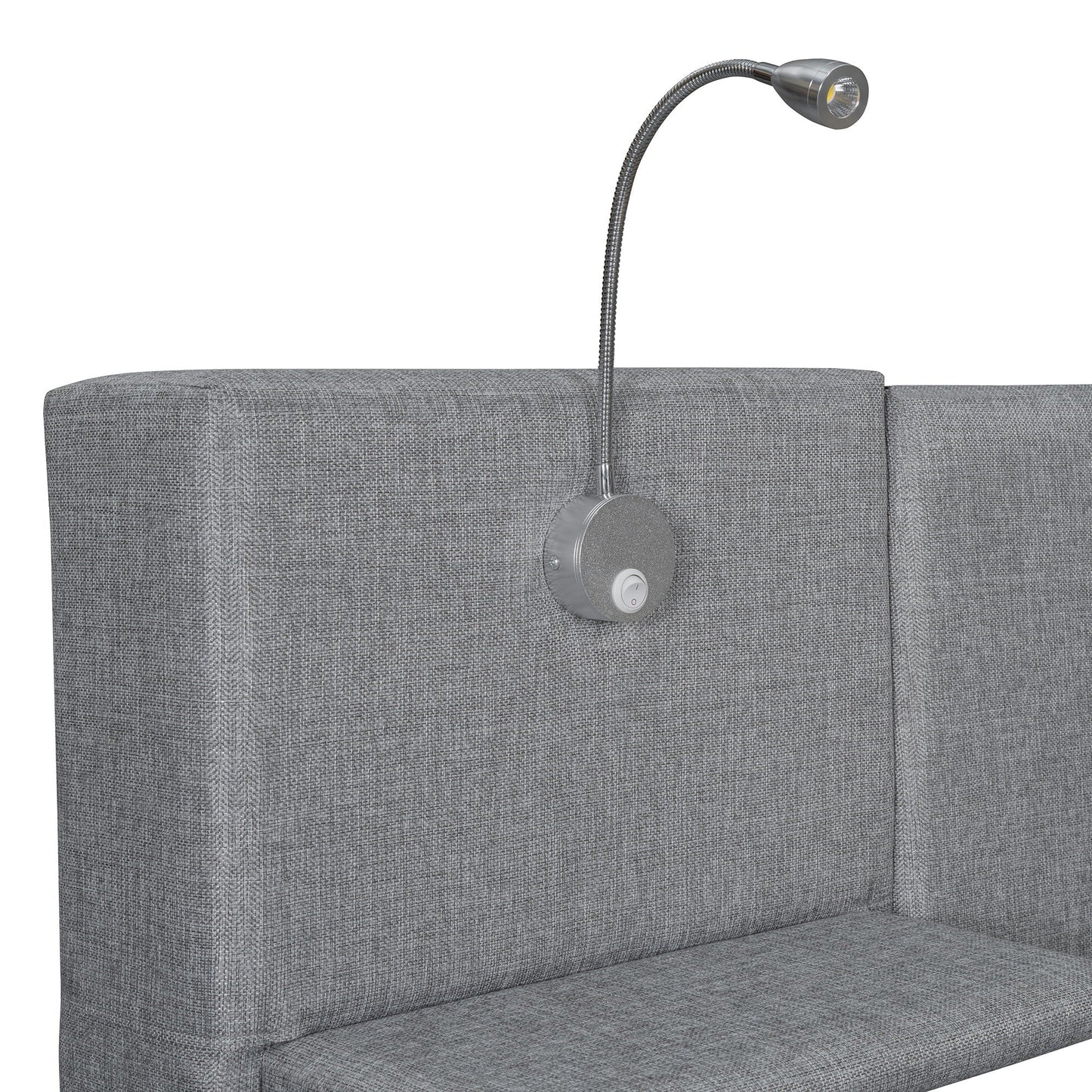 Upholstered Platform Bed With Reading Lights, Drawers, Trundle And Shelves