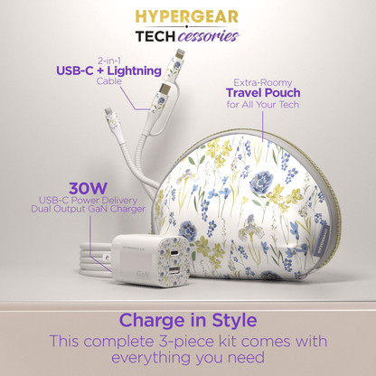 HyperGear TECHcessories 30W USB-C PD Charging Kit with Travel Pouch
