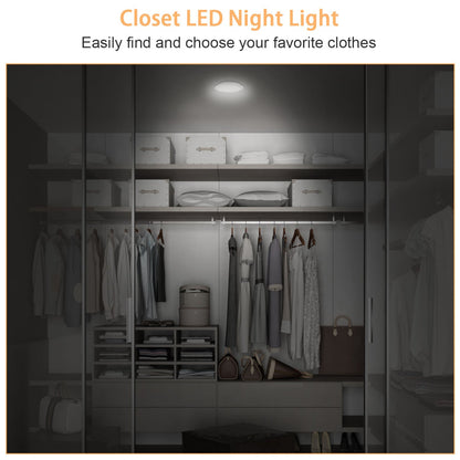 3 Pack LED Closet Lights Wireless Puck Lights w/ 26FT Remote Control Timer Dimmable Battery Operated Stick On Taps Lights for Cabinet Kitchen Stairs