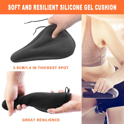 Bike Seat Cover Anti-Slip Comfortable Bicycle Padded Saddle Cover Wear Resistant Soft Gel Cushion For Narrow Bike Seats Mountain Bike Seat