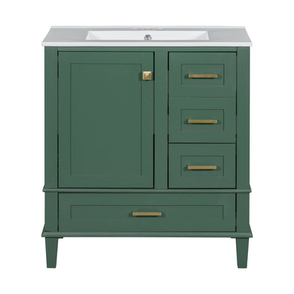 Bathroom Vanity, Modern Bathroom Cabinet With Sink Combo Set, Bathroom Storage Cabinet With A Soft Closing Door And 3 Drawers, Solid Wood Frame