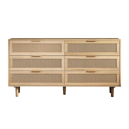 59.06" 6-Drawers Rattan Storage Cabinet