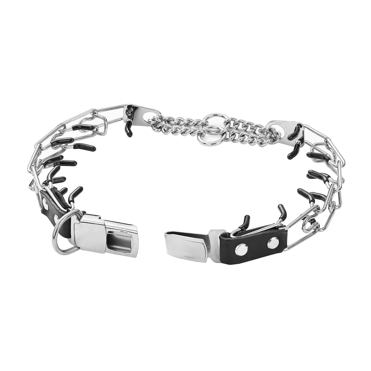Detachable Stainless Steel Pet Dog Chain Snap Buckle With Spikes