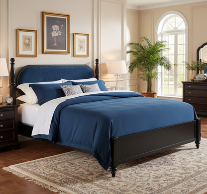 Queen Bed Frame, Solid Wood Platform with Slats