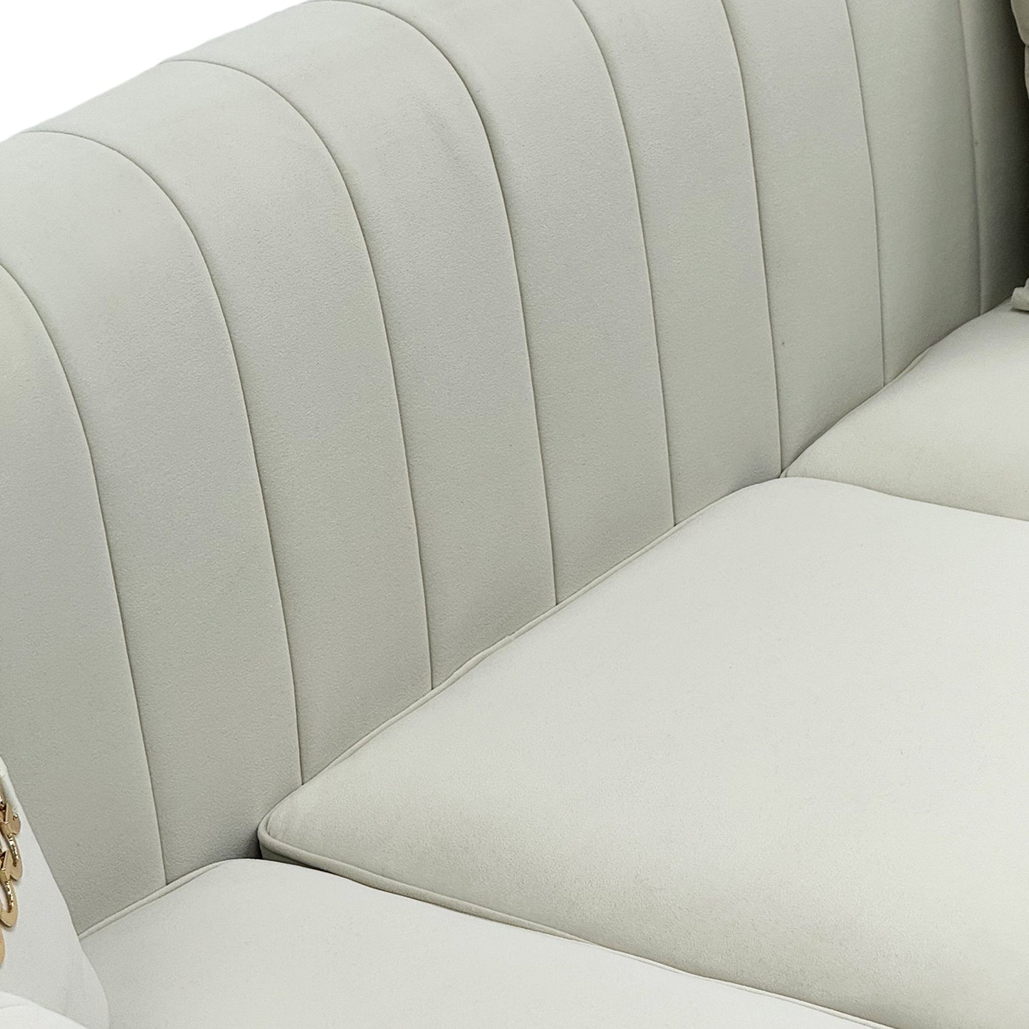 FX-P82B-BE (834-3 Sofa) Velvet 3-Seater Sofa
