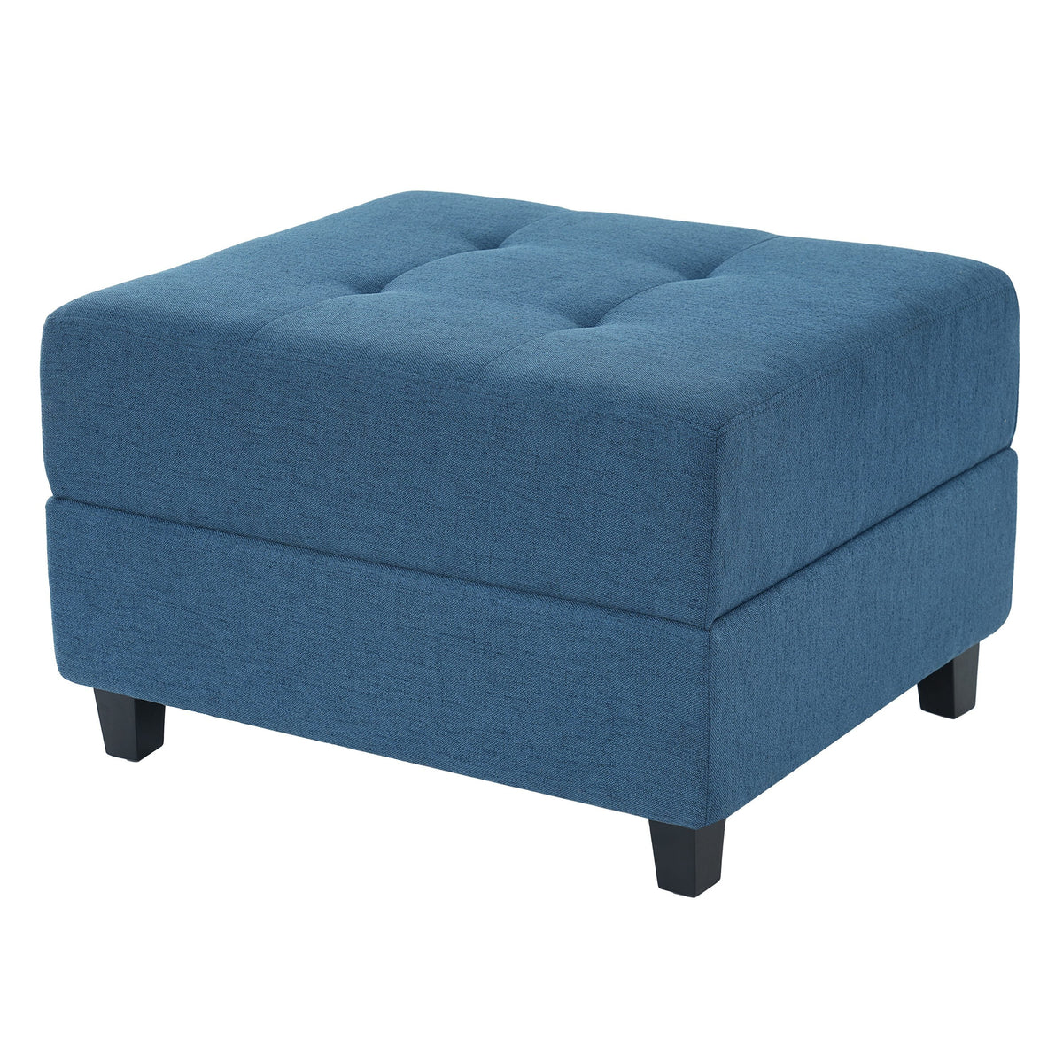 Navy Tufted Ottoman