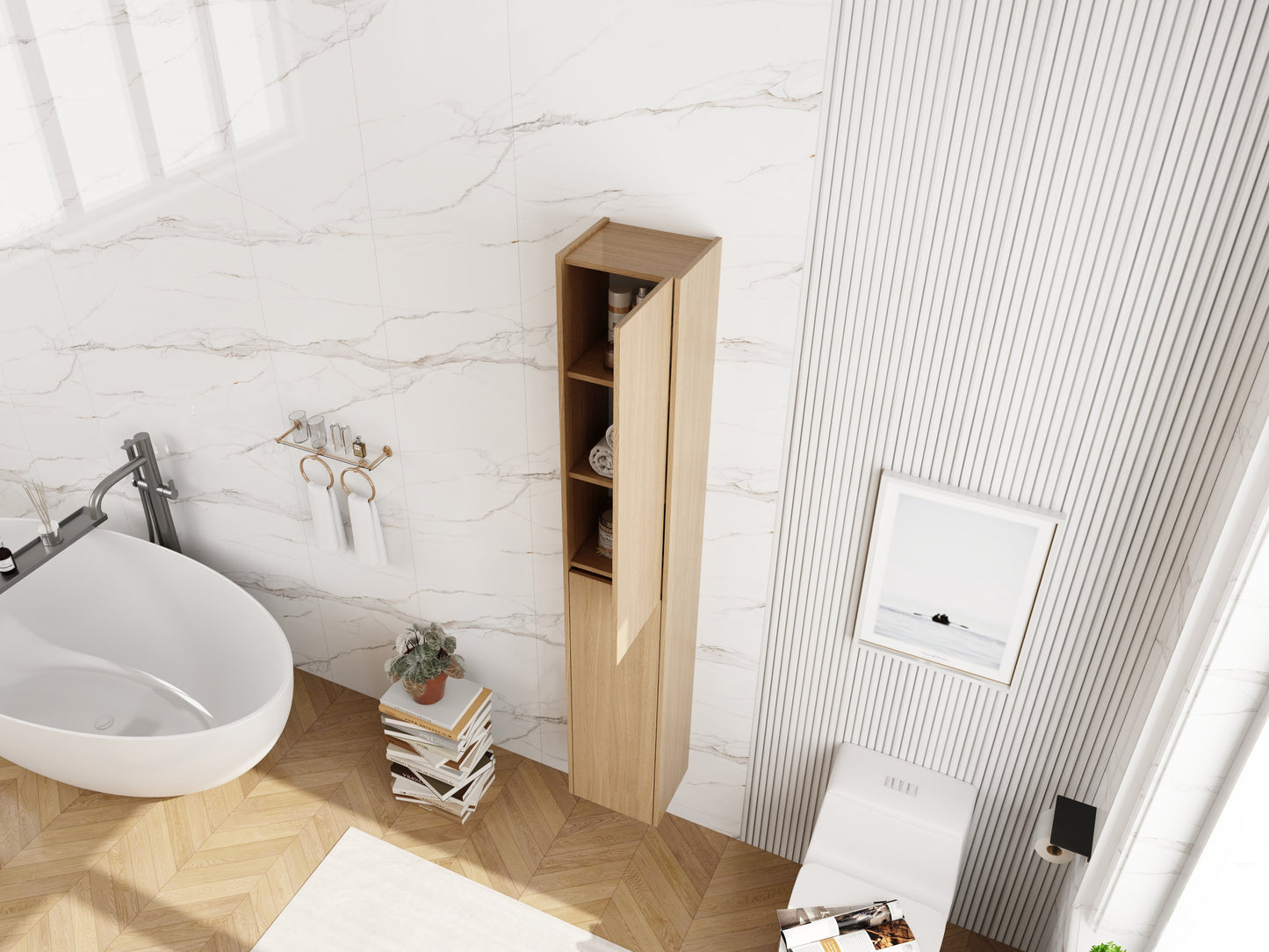 24 Inch Wall Mounted Side Cabinet Combination