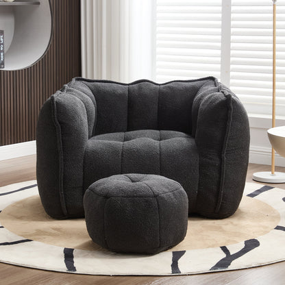 Soft Bean Bag Chair with Footstool