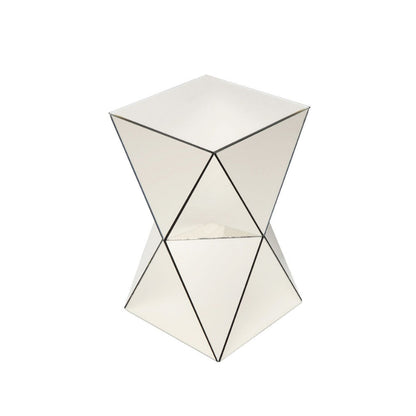 Champagne Mirrored Geometric Side Table