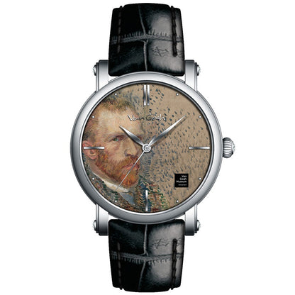 Van Gogh 3D Oil Painting Surface Steel Strap Self-portrait Quartz Wrist Men's Watch