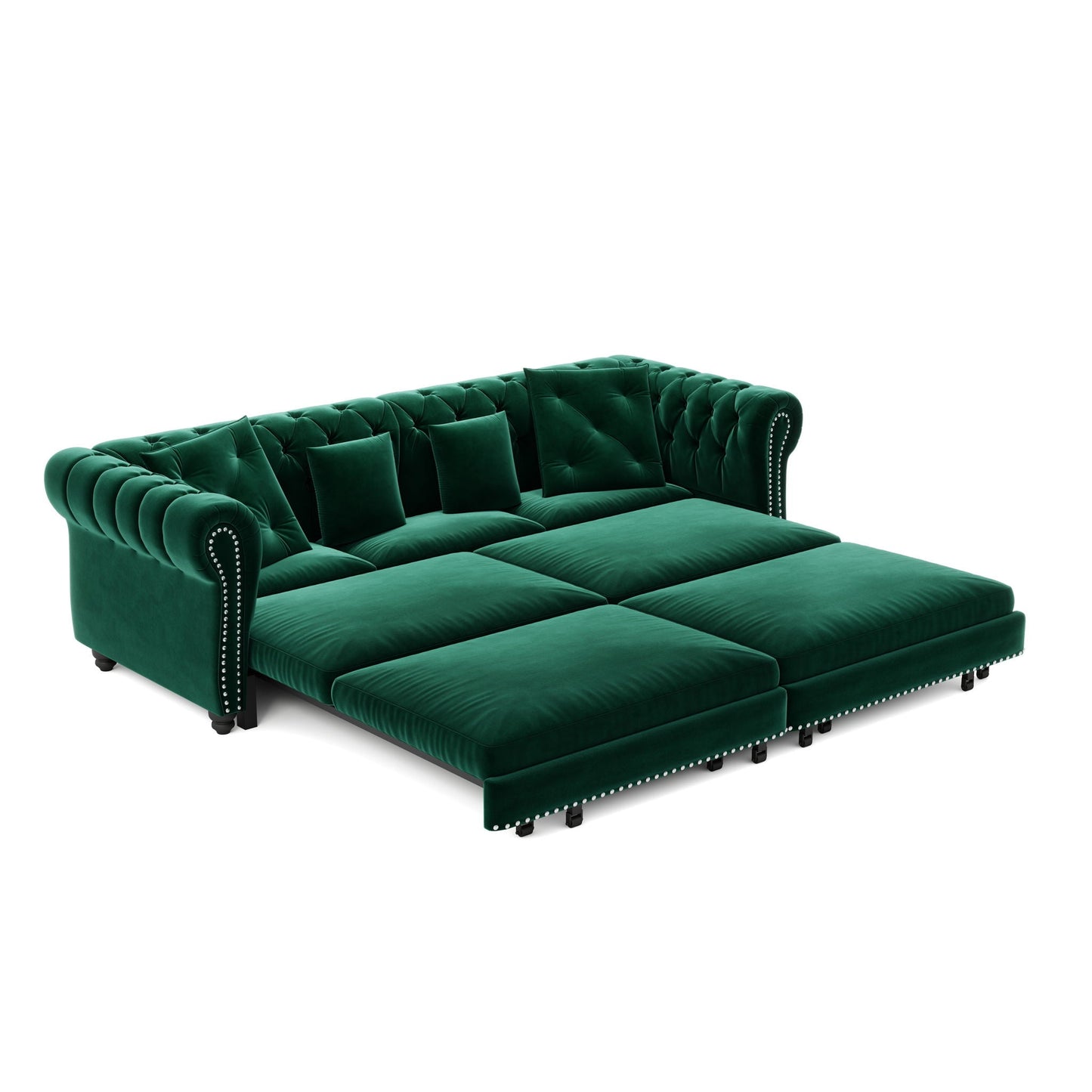 3 In 1 Pull Out Convertible Sleeper Sofa Bed, King Size, Chaise Lounge