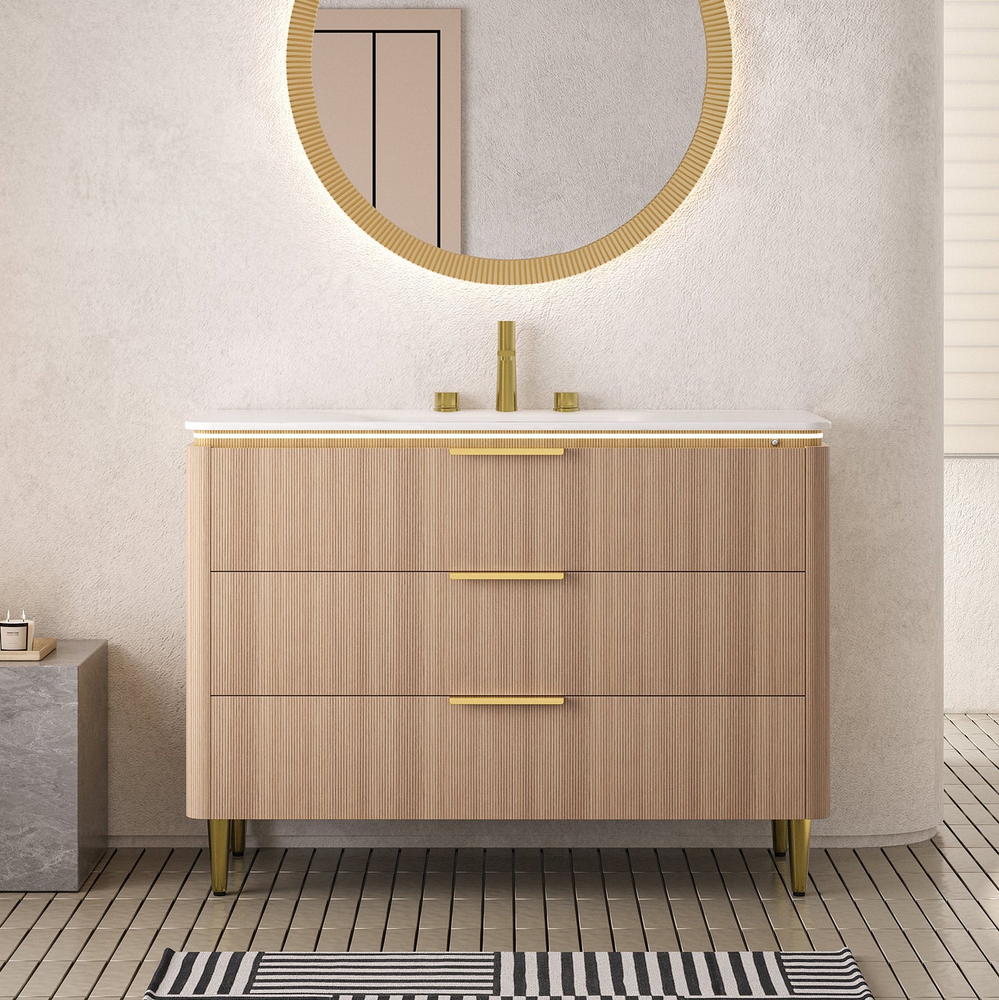 Amara 48'' Bathroom Vanity & Sink with Carrara Finish