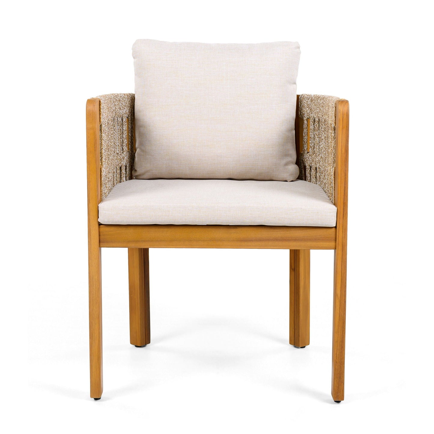 Outdoor Dining Chairs With Mix Rope Handles (Set of 2)
