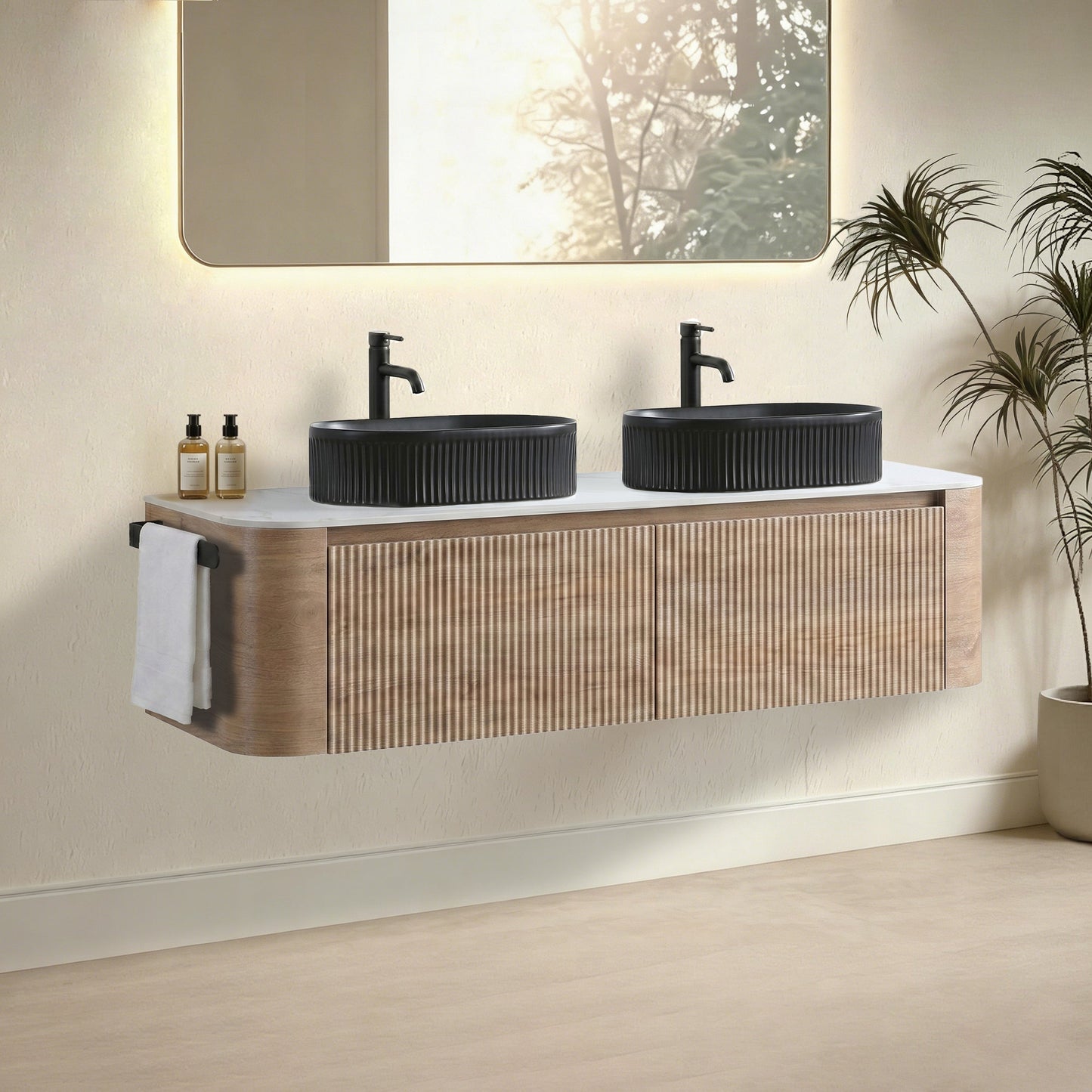 Erba 60 Inch Bathroom Vanity with Sink in Honey