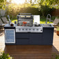 85-Inch 4-Burner Stainless Steel Gas Outdoor Kitchen Barbecue Island Grill