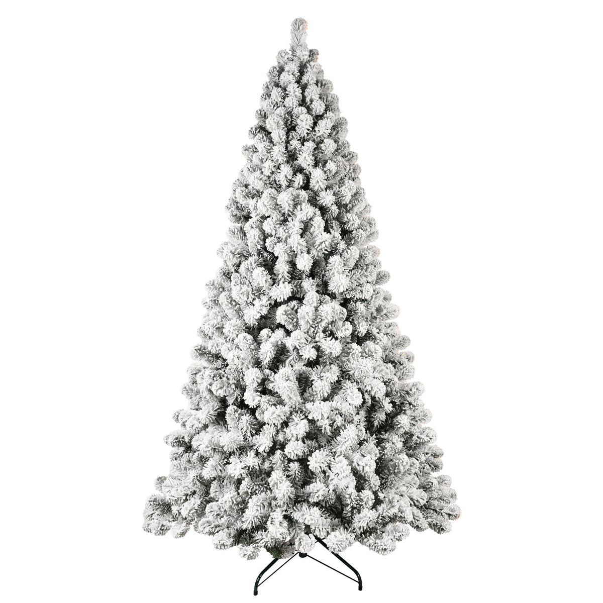 8ft Flocked Pre-Lit Christmas Tree with 500 UL Warm Lights
