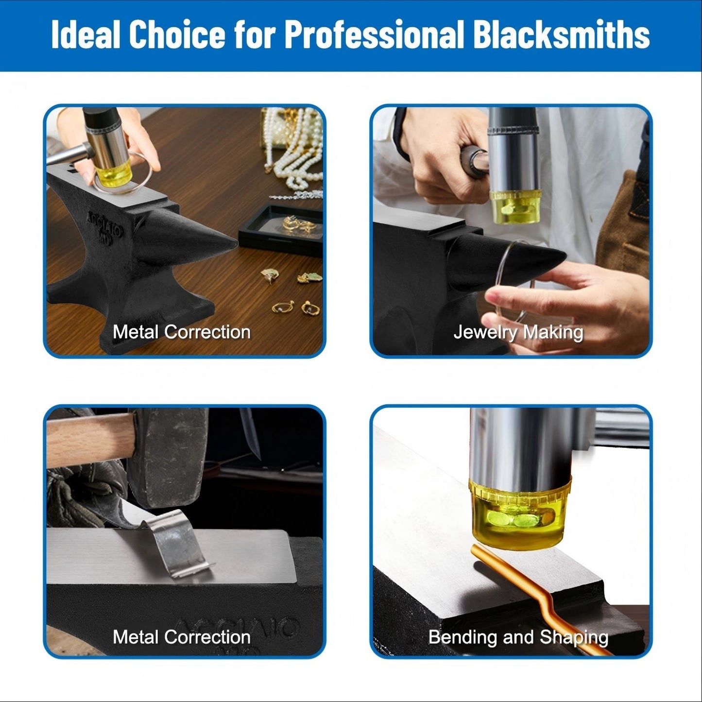 110 Lbs Single Horn Anvil Blacksmith - Black