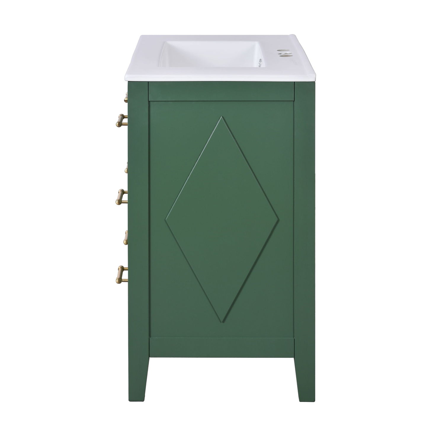Retro Bathroom Vanity With Sink Combo, Free Standing Single Set With 3 Drawers