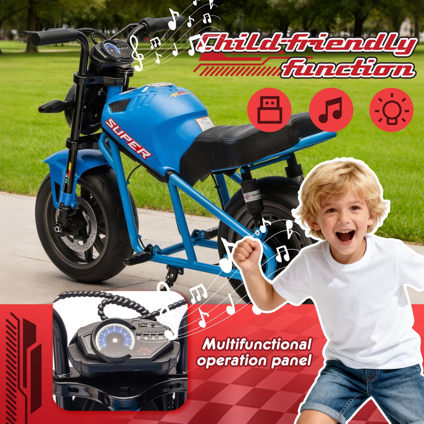 24V 300W Kids Ride On XL Electric Motorcycle